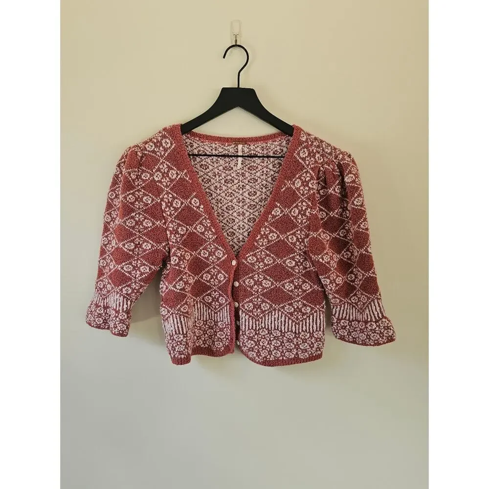 Free People Geo Floral Cardigan